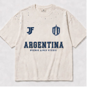 Argentina-inspired lifestyle soccer jersey front view by JerseyFamiliar
