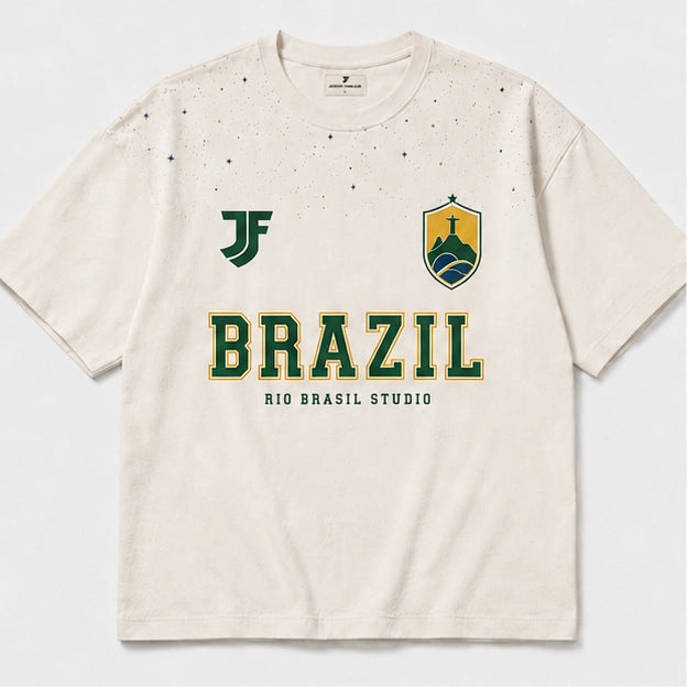 Brazil-inspired Lifestyle soccer jersey front view by JerseyFamiliar