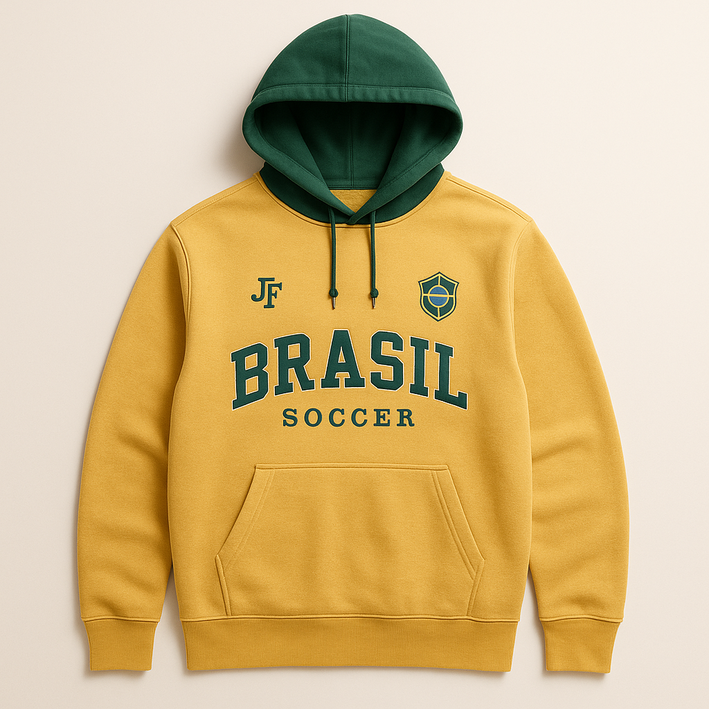 BRA-inspired JerseyFamiliar Retro hoodie front product image on a clean neutral background.
