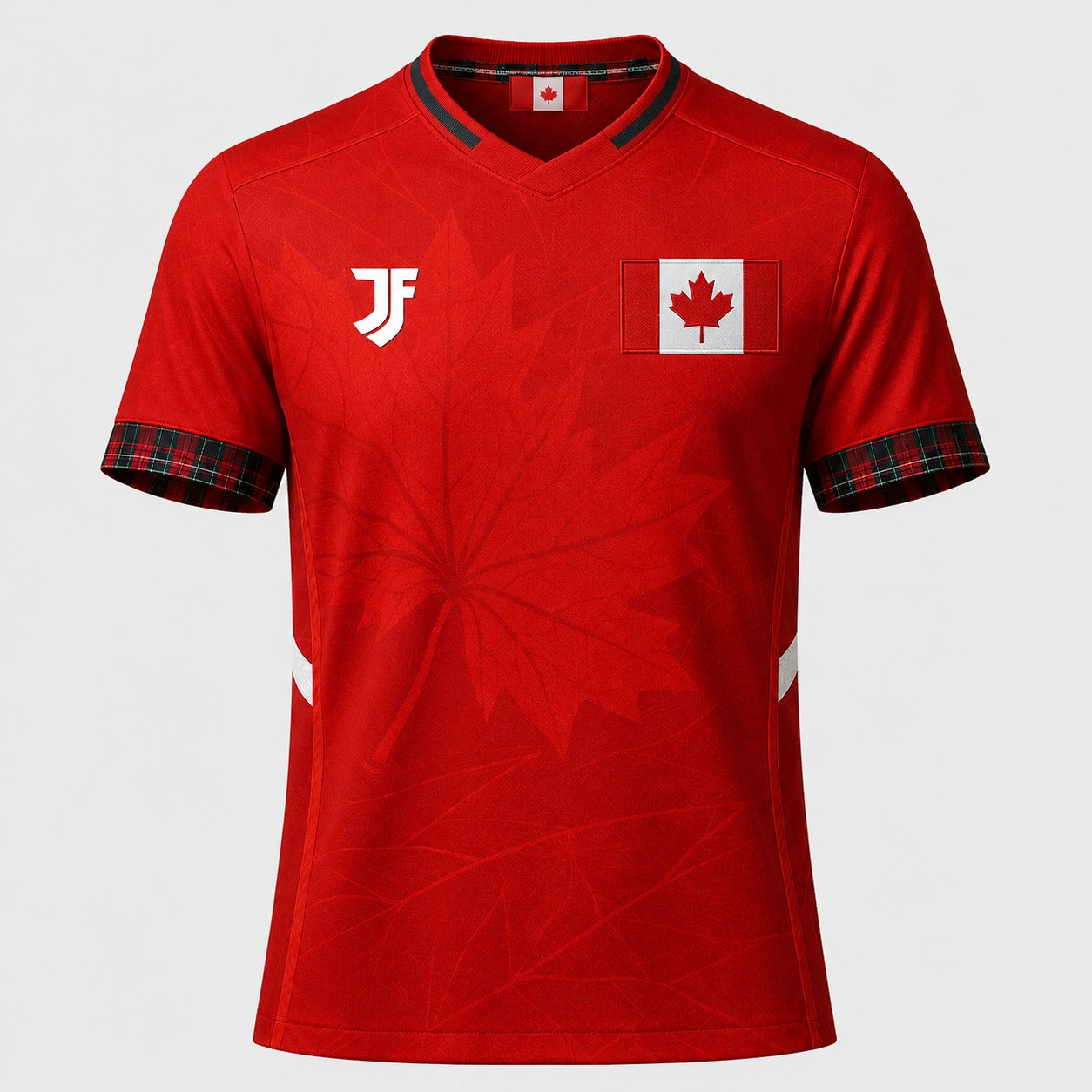 Canada-inspired custom soccer jersey front view by JerseyFamiliar