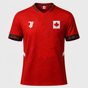 Canada-inspired custom soccer jersey front view by JerseyFamiliar