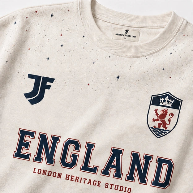 England-inspired Lifestyle soccer jersey detail view by JerseyFamiliar