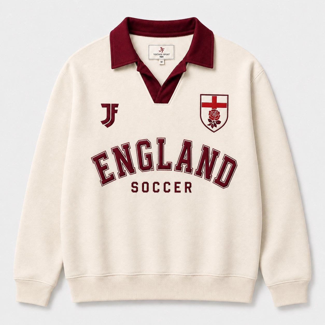 England-inspired retro soccer jersey front view by JerseyFamiliar
