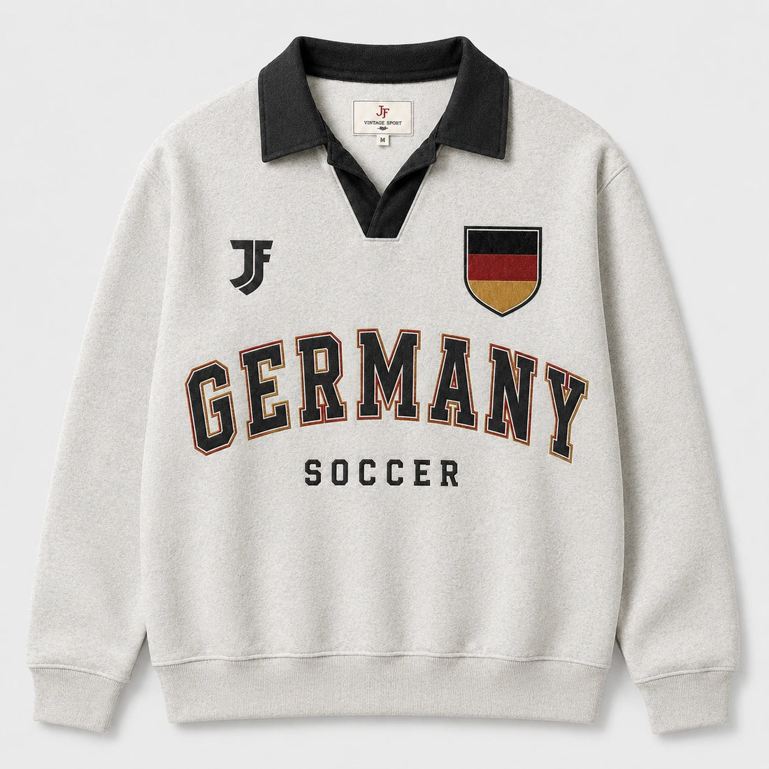 Germany-inspired retro soccer jersey front view by JerseyFamiliar