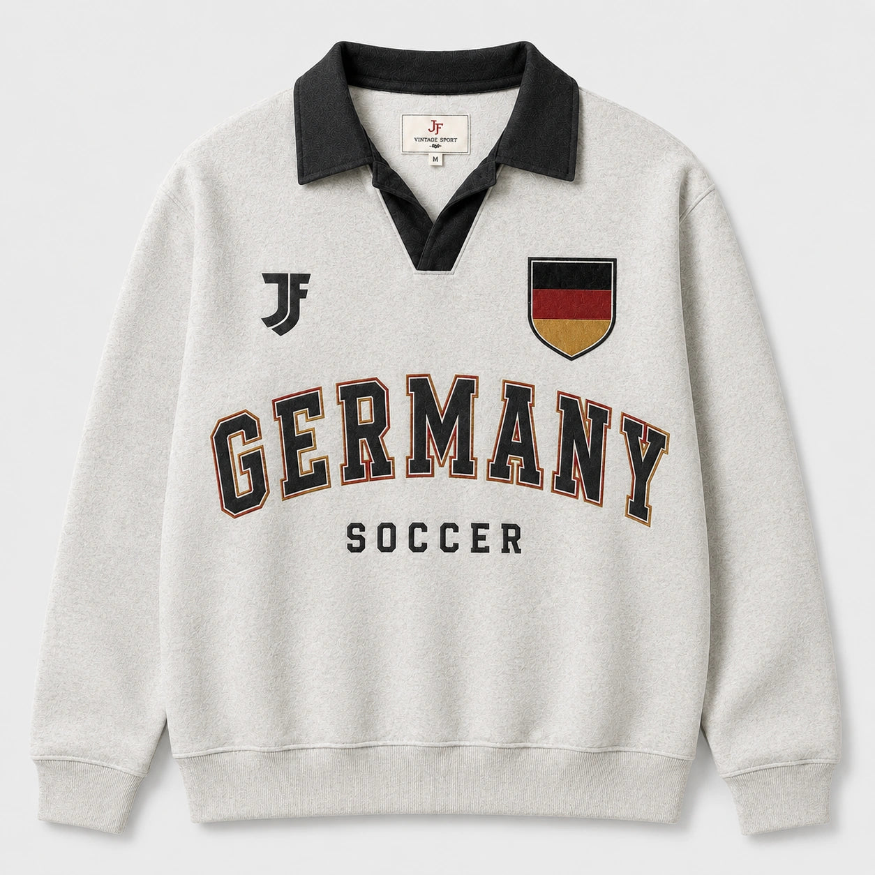 Germany-inspired retro soccer jersey front view by JerseyFamiliar