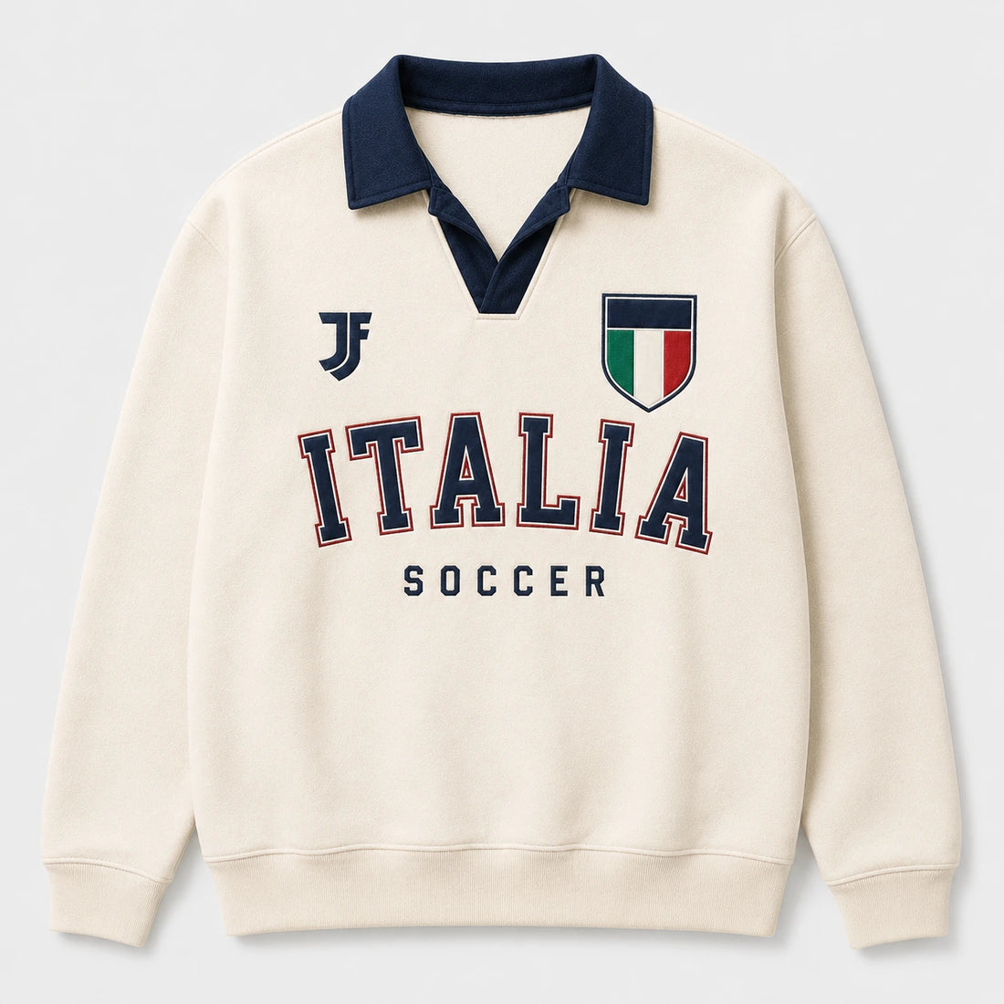 Italy-inspired retro soccer jersey front view by JerseyFamiliar