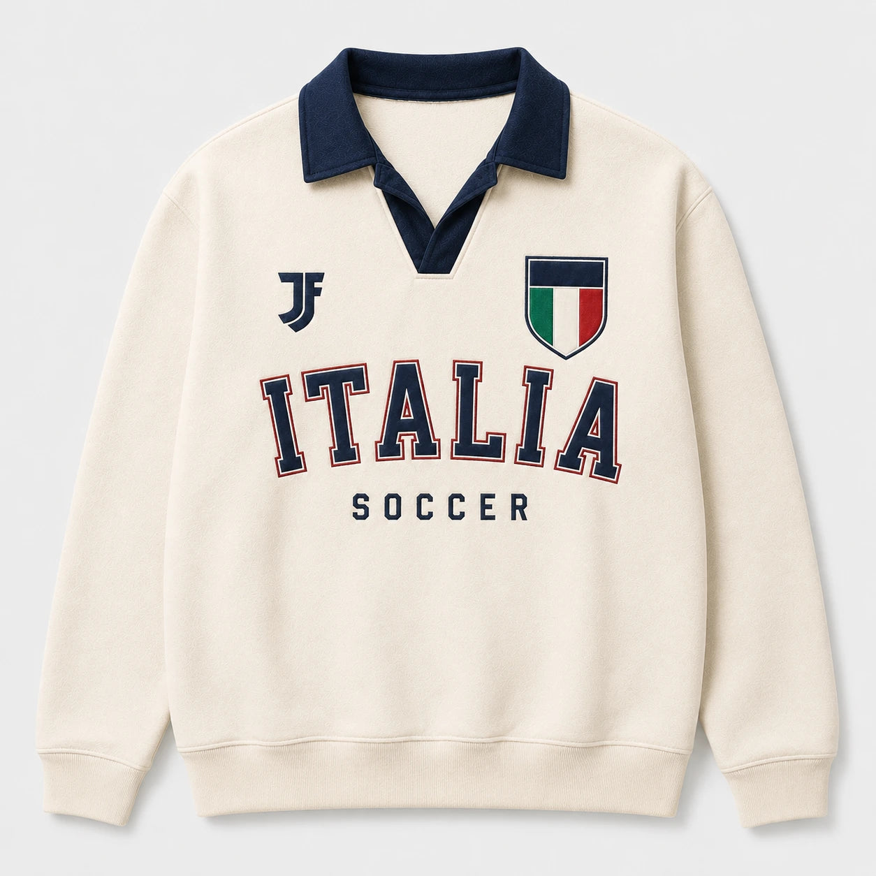 Italy-inspired retro soccer jersey front view by JerseyFamiliar