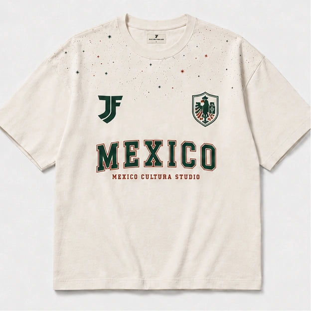 Mexico-inspired Lifestyle soccer jersey front view by JerseyFamiliar