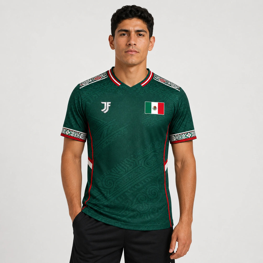 Mexico-inspired custom soccer jersey front view by JerseyFamiliar