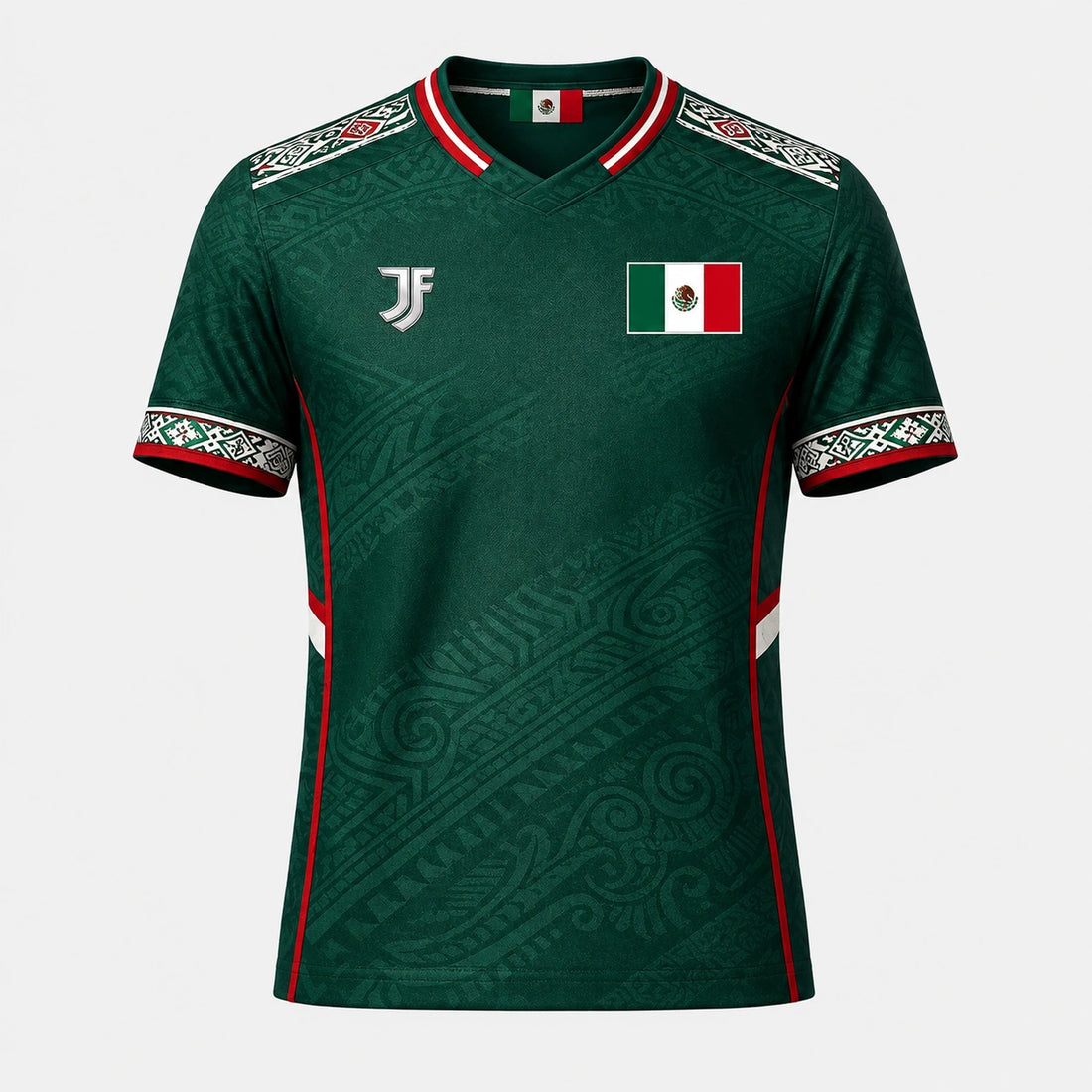 Mexico-inspired custom soccer jersey front view by JerseyFamiliar