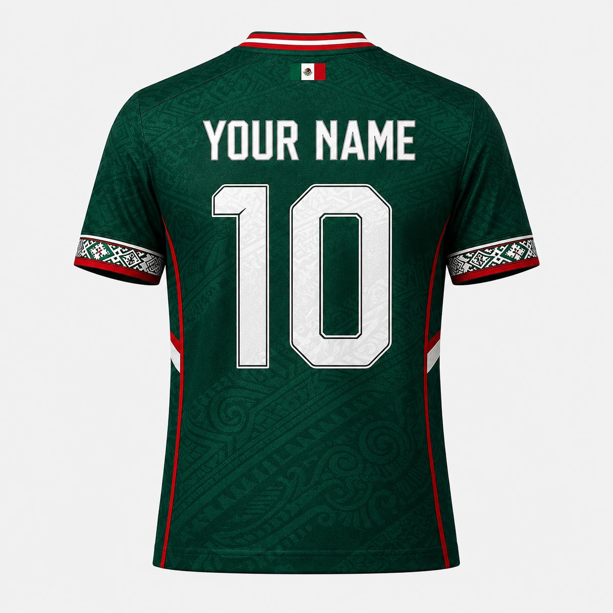 Mexico-inspired custom soccer jersey back view by JerseyFamiliar