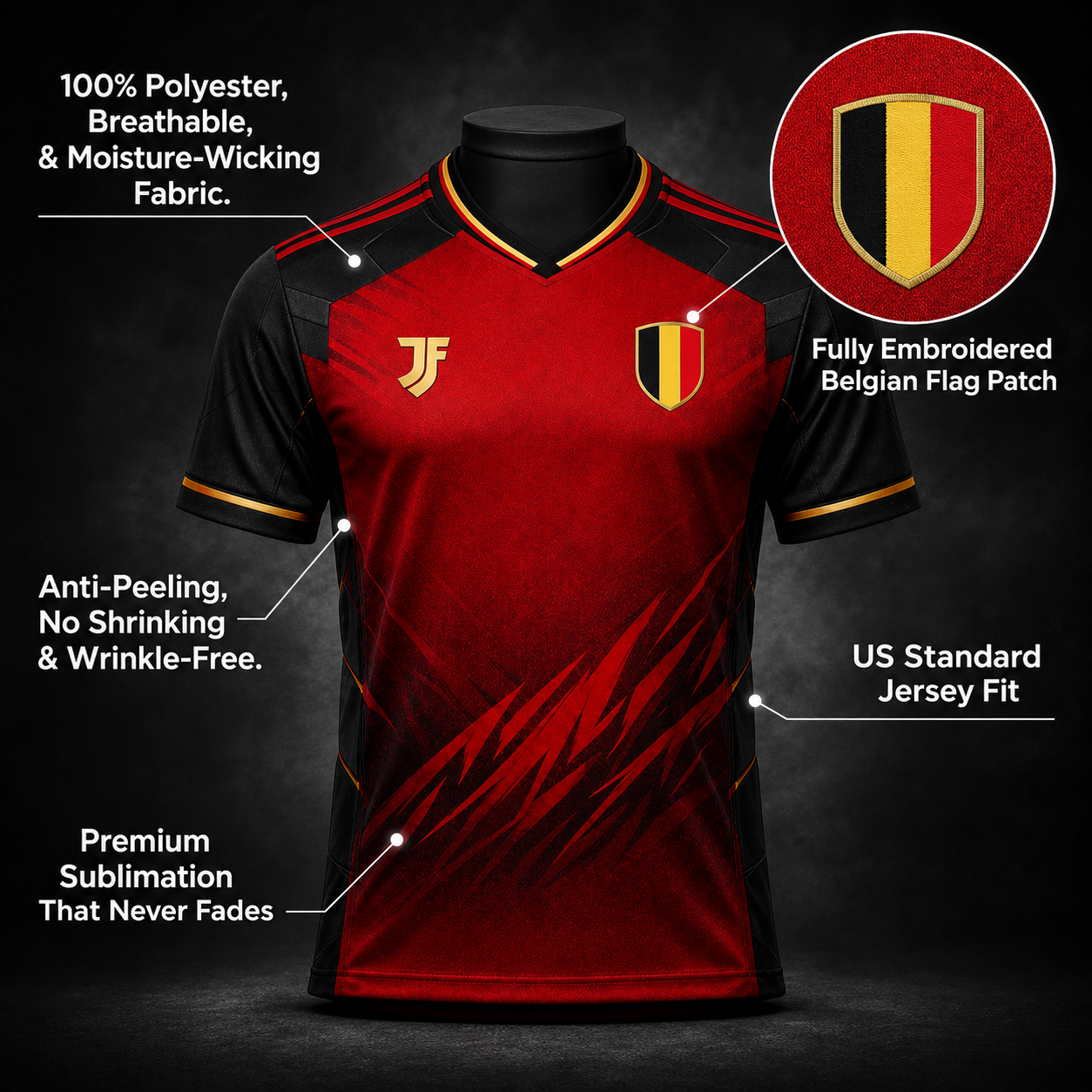 Belgium 2026 World Cup Custom Jersey – Premium Print Edition